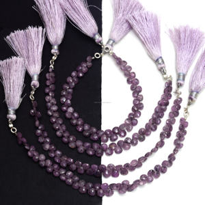 Perles de pierres précieuses saphir rose naturel de qualité supérieure en forme de coeur à facettes 6 pouces 4x4 5x5 MM pour la fabrication de bijoux - Product Image 3