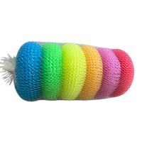Éponge de nettoyage carrée colorée pour cuisine, en maille, en plastique souple, pour la vaisselle, en polyester, nylon, PP, PE