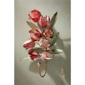 Set Of 2 Rustic Vintage Metal Rose <b>Wall</b> Hooks With Leaf Decor Antique Bronze And Grey Floral <b>Wall</b> <b>Mounted</b> Hangers For Home Decor - Product Image 5