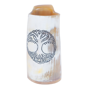 Tasse anti-fuite en corne de buffle sculptée à la main, motif bateau viking, style artisanal, avec poignée, réutilisable, idéale comme cadeau de mariage - Product Image 2