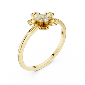 Anillo minimalista de oro sólido de 14k para mujer con diamante de corte redondo, ideal para regalo, compromiso, aniversario o boda. - Product Image 3