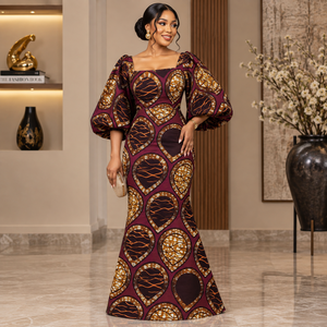 Premium African <b>Wax</b> Ankara Print Fabric Traditional Textile for Women Dresses Clothing Sewing and Design - Product Image 2
