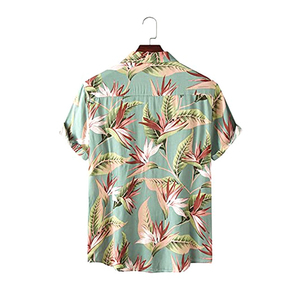 เสื้อเชิ้ตชายหาดฮาวายผ้าสั่งทำขายส่ง คอวี ระบายอากาศ แห้งเร็ว เป็นมิตรกับสิ่งแวดล้อม เสื้อลำลองใส่สบายสำหรับฤดูร้อน - Product Image 2