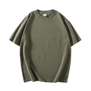 OEM logo personnalisé broderie imprimé design 280g lourd noir à manches courtes t-shirt hommes lâche goutte épaule haut t-shirt - Product Image 1