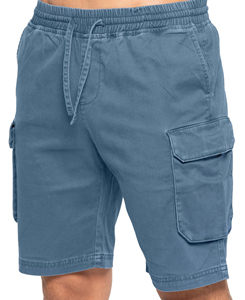 Shorts cargo pour homme en coton 100% respirant, couleur unie, taille mi-haute, fermeture à cordon, 280 GSM - Product Image 4
