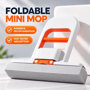 Mini Mopa de Mano con Cabezal de Esponja PVA Giratorio, Autoescurrible y Plegable, para Limpieza de Mesas y Ventanas - Product Image 1