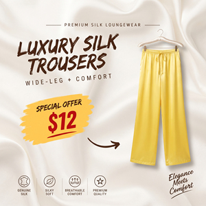 Wholesale <b>Silk</b> Satin <b>Women's</b> Sleeping <b>Trouser</b> Soft <b>Silk</b> Lounge Wear Pajama Wide-Leg Satin Night Wear Pants Ladies Silky Pajama - Product Image 1