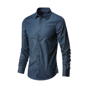 Camisa de Vestir para Hombre, Mezcla de Algodón, Corte Entallado, Sin Arrugas, con Logotipo Personalizado, Impresión de Serigrafía, Precio de Fábrica en China y Bangladesh, OEM - Product Image 4