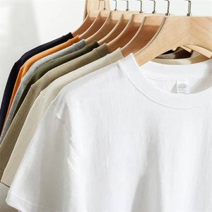 T-shirt vierge streetwear de haute qualité pour homme, 220 g/m², en polyester/coton lourd, 100 % coton respirant et infroissable - Product Image 4