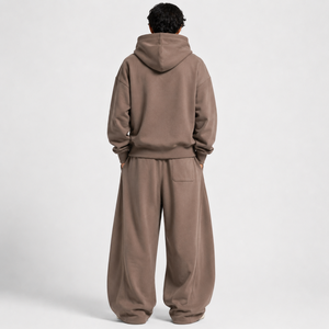 Ensemble de survêtement 2 pièces hiver : Hoodie oversize et pantalon de jogging extra ample avec cordon contrastant – Collection Homme High Street (Fabrication usine) - Product Image 2