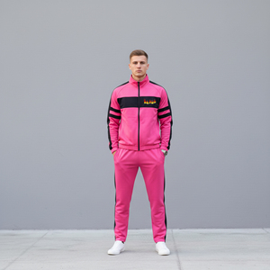 Survêtement en velours pour homme, style streetwear, prix de gros abordable, qualité supérieure, color block, respirant, pour l'automne - Product Image 4