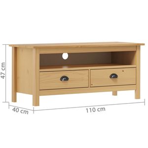 Supporto TV in legno massello di pino marrone miele 43.3 \ "x15.7 \" x18.5 \" - Product Image 4