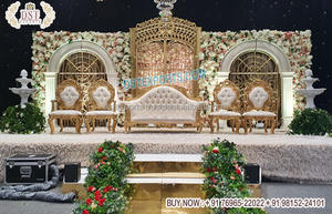 Escenario de recepción de boda contemporáneo moderno Escenario DE BODA temático de palmera occidental Tema blanco Escenario de boda moderno DecorUSA - Product Image 3