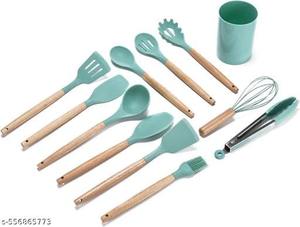 Ensemble de couverts en acier inoxydable bleu ciel élégant avec poignées en bois, idéal pour la vaisselle d'hôtel de restaurant et l'utilisation de service de nourriture - Product Image 4