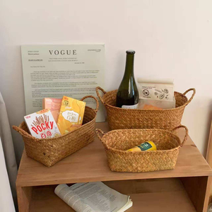 Panier en osier tressé pour table, panier en rotin avec couvercle - Product Image 3