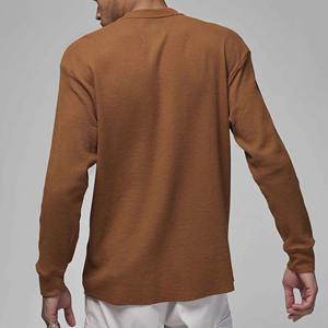 T-shirt à manches longues uni, t-shirts oversize décontractés, t-shirt raglan en coton respirant, coupe classique avec design personnalisé, chemises pour hommes - Product Image 4