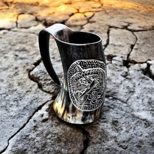 Taza de Cuerno de Búfalo Genuino, Material Ecológico Hecho a Mano, Forma Única, Regalo Perfecto, Artesanía Tradicional, Elección del Coleccionista - Product Image 3