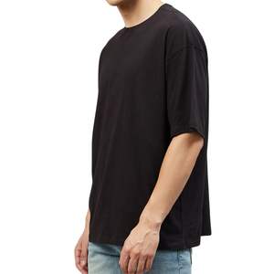 T-shirt surdimensionné tendance pour homme, streetwear, coton uni, coupe ample, décontracté, vente en gros, fabricant OEM, fournisseur - Product Image 2