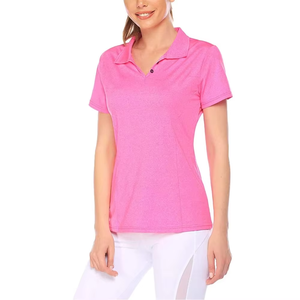 Polo de Alta Calidad Personalizado para Mujer, Corte Ajustado, 100% Algodón, Cuello en V, Buen Precio, con Decoración de Logotipo Impreso en Capas - Product Image 4