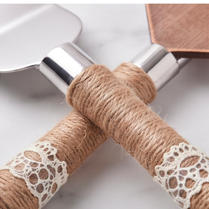 Spatule à gâteau en acier inoxydable, design tissé à la main, manche en métal confortable, couteau de service pour mariages et cérémonies - Product Image 2