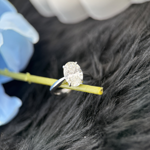 14K White Gold 1.15 Carat Oval Cut Lab Grown Diamond Engagement Ring IGI Certified Classic Solitaire 4 Prong Ring - Product Image 4