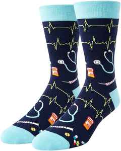 Calcetines Deportivos Térmicos de Punto de Algodón y Elastano Azul Negro Personalizados para Hombre, Diseño Moderno de Invierno, Antibacterianos, OEM, 10 Pares - Product Image 5