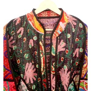 New Designer Casual Wear Outfit Fashion Cotton kantha <b>jacket</b> Designer Long Sleeve Handmade Kantha <b>Jacket</b> With <b>mandarin</b> <b>collar</b> - Product Image 3