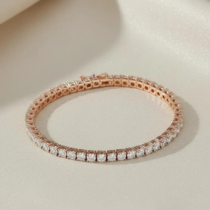 Factory Stock Men Women Jewelry Hip Hop Iced Real Solid 14k White Gold VS Lab Grown Brilliant Cut Diamond Tennis Chain <b>Bracelet</b> - Product Image 1