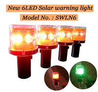 Balise solaire 6 LED nouvelle génération SWLN6-Enhanced, autonomie 120H, 3 modes de clignotement, design fin, sur pied, protection IP66, ABS+PC
