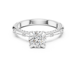 Anillo de compromiso solitario con diamante de laboratorio, diseño de lujo hecho a mano para mujer, de exportadores. - Product Image 1