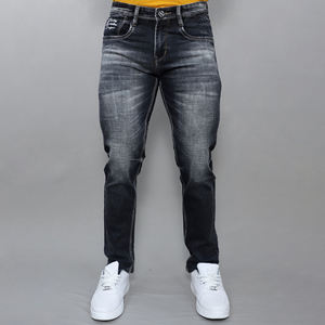 Jeans Negros Elásticos de Cintura Media para Hombre, Marca Gex, al por Mayor - Product Image 1