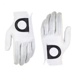Gants de golf de haute qualité pour femmes et jeunes adultes, paume en cuir Cabretta blanc souple avec emballage personnalisé, style sportif. - Product Image 1