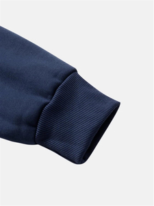 Sudadera con capucha extragrande con media cremallera y logotipo personalizado para hombre, gruesa y pesada, con hombros caídos, básicos de invierno, 100% algodón, terciopelo, estilo urbano, sudaderas de moda - Product Image 6