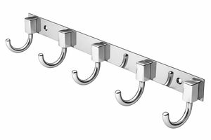 5 Hook Metal <b>Wall</b> Mounted <b>Coat</b> <b>Rack</b> Minimalist Design Anti Rust Heavy Duty For Clothing Bathroom Kitchen Use - Product Image 1