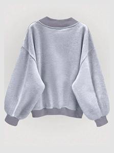 Sudadera Oversize Acogedora con Cuello en V para Mujer, Manga Larga, Algodón Suave, Estilo Holgado, Uso Diario, Precio Económico, OEM Personalizado - Product Image 2