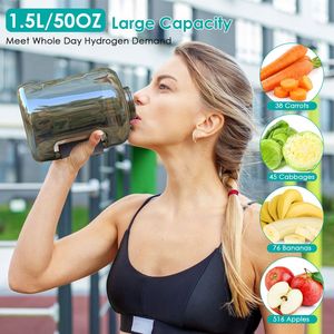 Bouteille d'eau hydrogénée portable de 1,5 L, grande capacité, électrolyse rapide en 6 minutes, générateur d'eau hydrogénée rechargeable pour la maison - Product Image 5