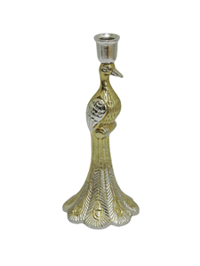 Candelabro de Metal con Forma de Pavo Real, Candelabro Decorativo con Acabado Dorado y Plateado, Elegante Figura de Animal, Soporte para Velas para Decoración del Hogar - Product Image 2