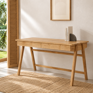 Escritorio Ejecutivo de Teca para Proyectos Hoteleros, Cajones de Madera Maciza, Acabado Natural, Proveedor de Muebles para Resorts y Villas - Product Image 1