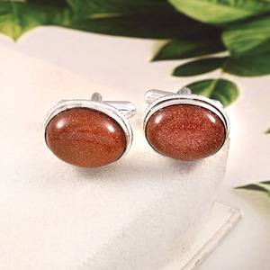 Juego de Gemelos de Piedra Solar Natural para Hombre, Lujo, Engaste de Bisel con Gema, Tono Dorado, Joyería Formal para Traje de Boda, Regalo, Venta al por Mayor, Personalizado - Product Image 2