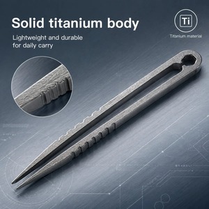 Pinza de titanio dental y oftálmica plateada, compacta, con agarre ergonómico y 13 posiciones de mandíbula, 14 cm - Product Image 5