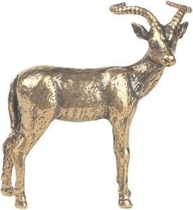 Estatua de Antílope de Latón Dorado, Figura de Animal con Cuernos, Decoración de Mesa para el Hogar, Escultura Duradera para Sala de Estar, Dormitorio - Product Image 1