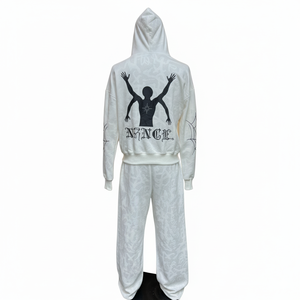 Chándal personalizado de alta calidad con cremallera, estampado serigrafiado, dobladillo sin rematar, logotipo bordado, para hombre y mujer, 100% algodón polar, 400 g/m², en varios colores - Product Image 6