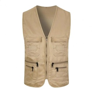 Gilet de sécurité réfléchissant haute visibilité avec poches zippées, vêtements de travail pour hommes, vêtements d'extérieur décontractés en couleurs orange, jaune, vert - Product Image 1