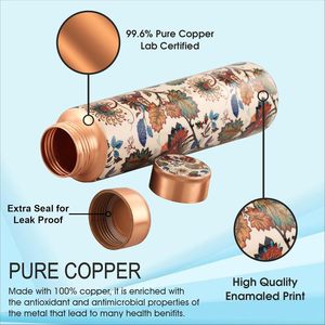 Reine International Durable Resistant 900ml Pure Copper Leak-Proof Eco-Friendly Dishwasher Safe Classic Design Lid Water Bottle - Product Image 2