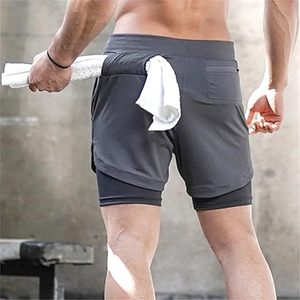 Custom Logo Men's Double <b>Layer</b> Blank Sports Athletic Workout Running Gym Shorts With Liner Breathable 2 In 1 Activewear Shorts - Product Image 4