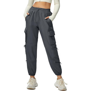 Pantalones Cargo de Cintura Alta para Mujer al por Mayor, 100% Algodón, Estilo Casual Urbano con Bolsillos, Diseño Liso, Ropa de Mujer - Product Image 5