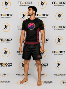 <b>Men's</b> <b>Compression</b> Sportswear Set Quick Dry Training Jersey And Performance Shorts For Martial Arts Fitness Gym And Running - Product Image 3