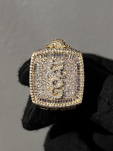 Anillo de Sello de Rey con Moissanita Helada, Plata de Ley 925, Pavé Cuadrado, Estilo Hip Hop Clásico, para Mujer, Sin Níquel, Chapado en Oro Rosa, Lujo - Product Image 2