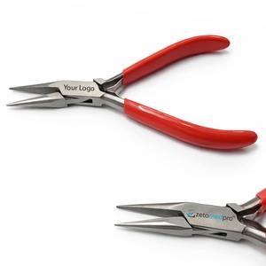 Pince à bec effilé OEM légère en acier inoxydable de haute qualité avec poignée rouge, outil de précision pour bijoux, pour les acheteurs en gros - Product Image 1