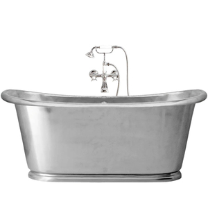 Bañera de Cobre Ecológica, Independiente, con Acabado Plateado Antiguo, Bañera Metálica de Gran Tamaño para Uso en Hogares, Hoteles y Baños - Product Image 5